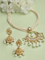 Load image into Gallery viewer, Divyani CZ Pearl Droplets Pendant Set