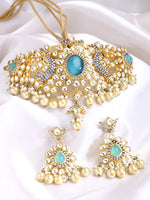 Load image into Gallery viewer, Aanaya Gold Plated Choker Necklace Set