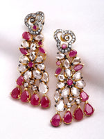Load image into Gallery viewer, Victorian Polki Zircon Earrings