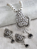 Load image into Gallery viewer, Sharna American Diamond Pearl String Pendant Set