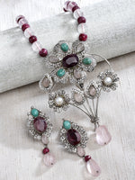 Load image into Gallery viewer, Mania Victorian Rose Quartz Pendant Set