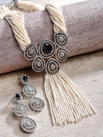 Load image into Gallery viewer, Sneh Tiny Pearl String CZ Pendant Set