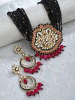 Load image into Gallery viewer, Vishva Red Jade Black Stone String Pendant Set