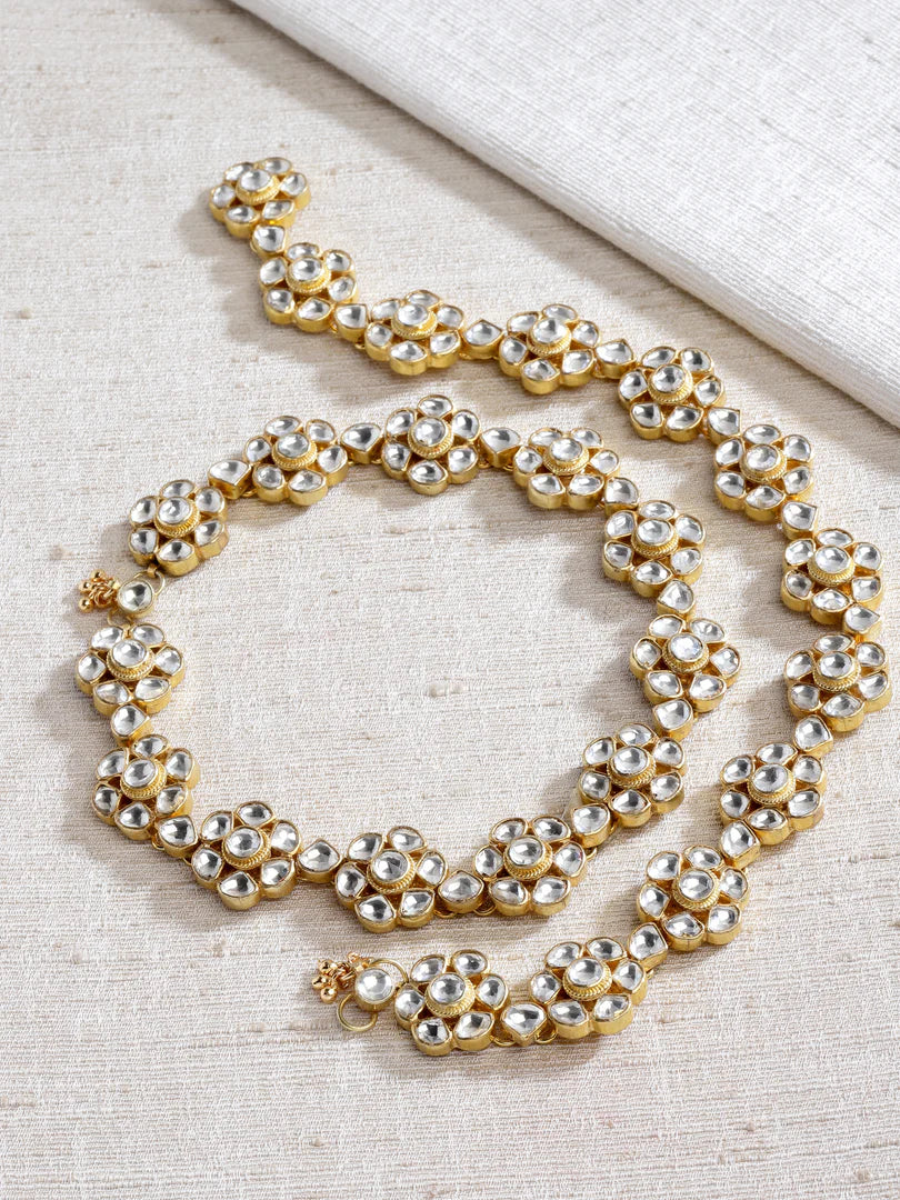 Gold Finish Kundan Handcrafted Payal