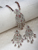 Load image into Gallery viewer, Saavini CZ Agate Beads String Pendant Set