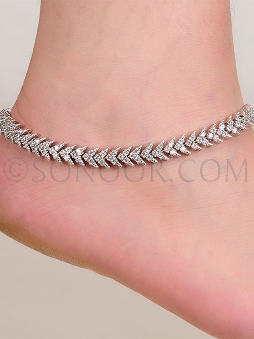 Silver Finish CZ Payal