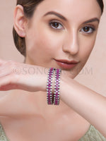 Load image into Gallery viewer, Victorian Red Jade CZ Pair Bangles