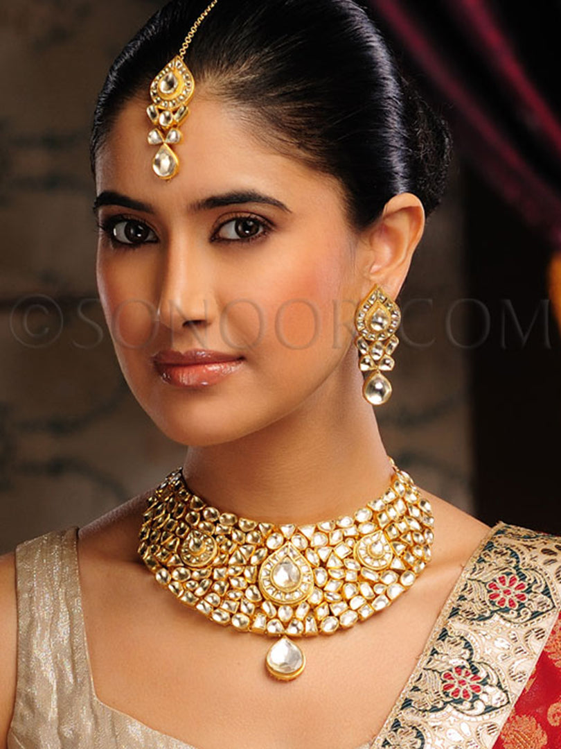Sonam Golden Kundan Indian Bridal Set
