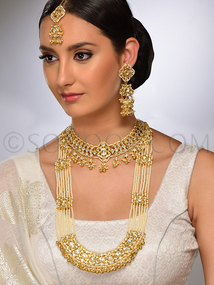 Oma Rani Haar Gold Plated Combo Bridal Set