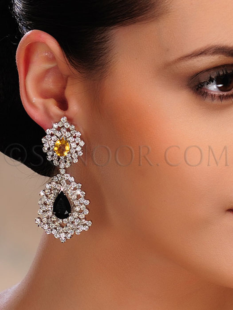 CZ Black Stone Earrings
