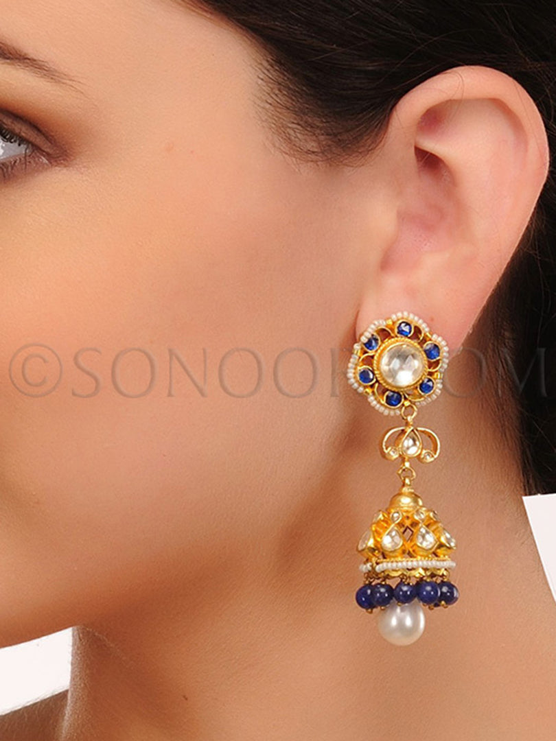 Kundan Pearl Drop Earrings