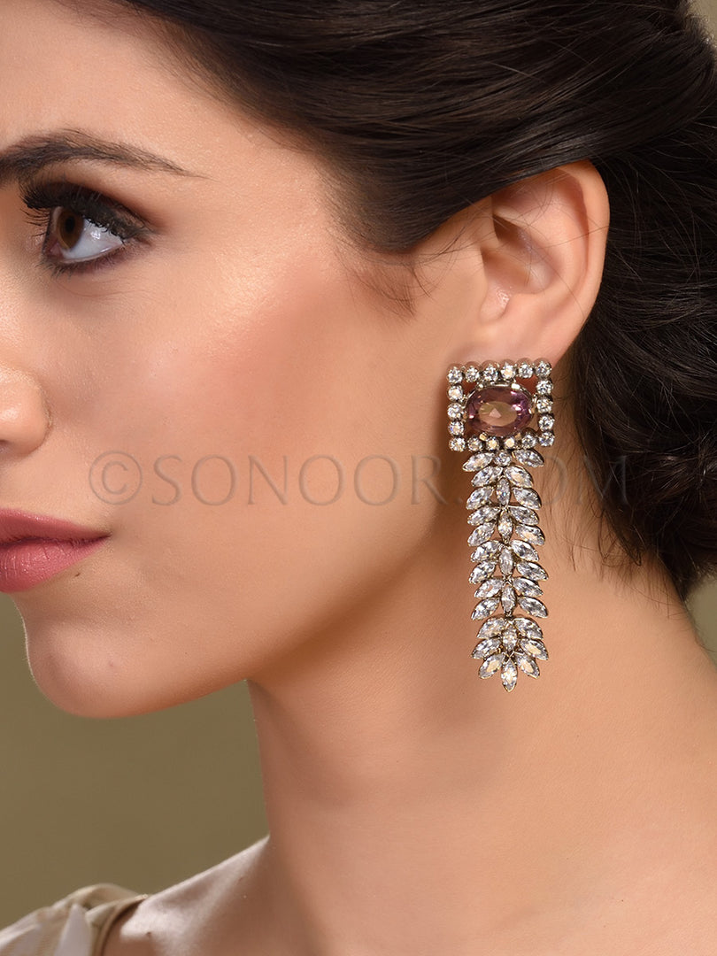 Victorian CZ Long Earrings