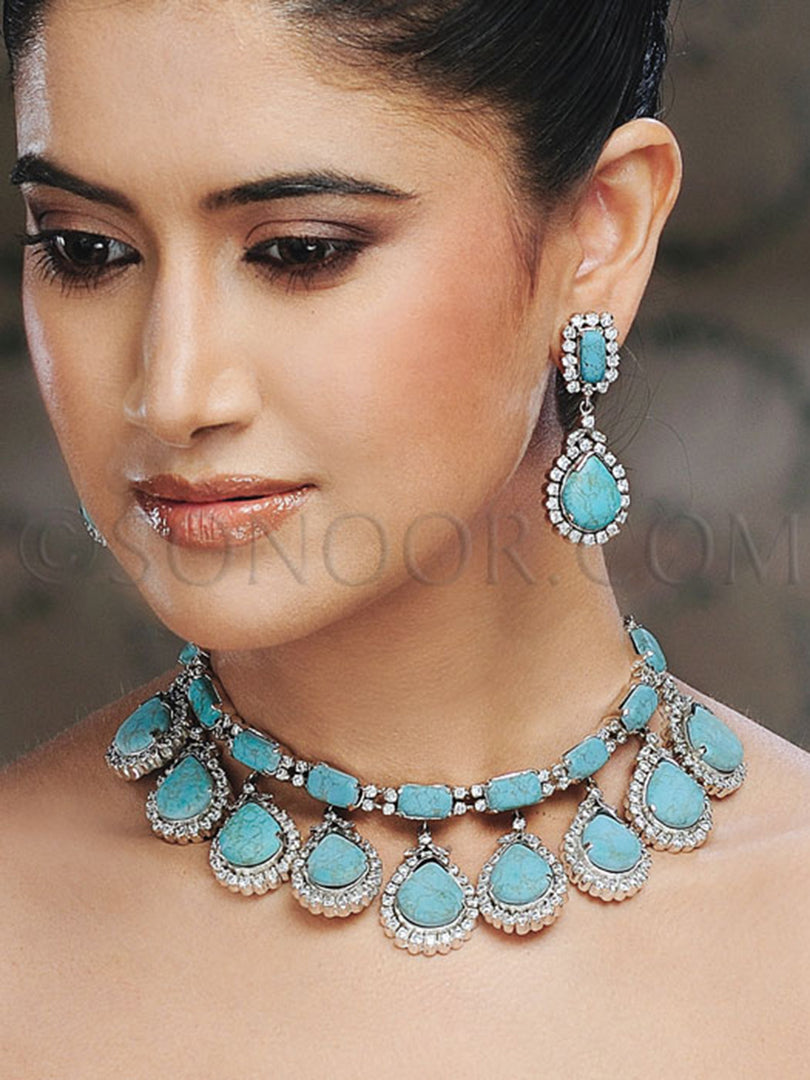 Ina Victorian Finish CZ Necklace Set