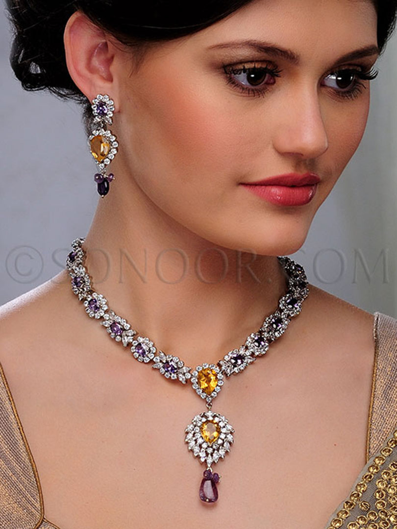 Ziya Victorian Cubic Zircon Necklace Set