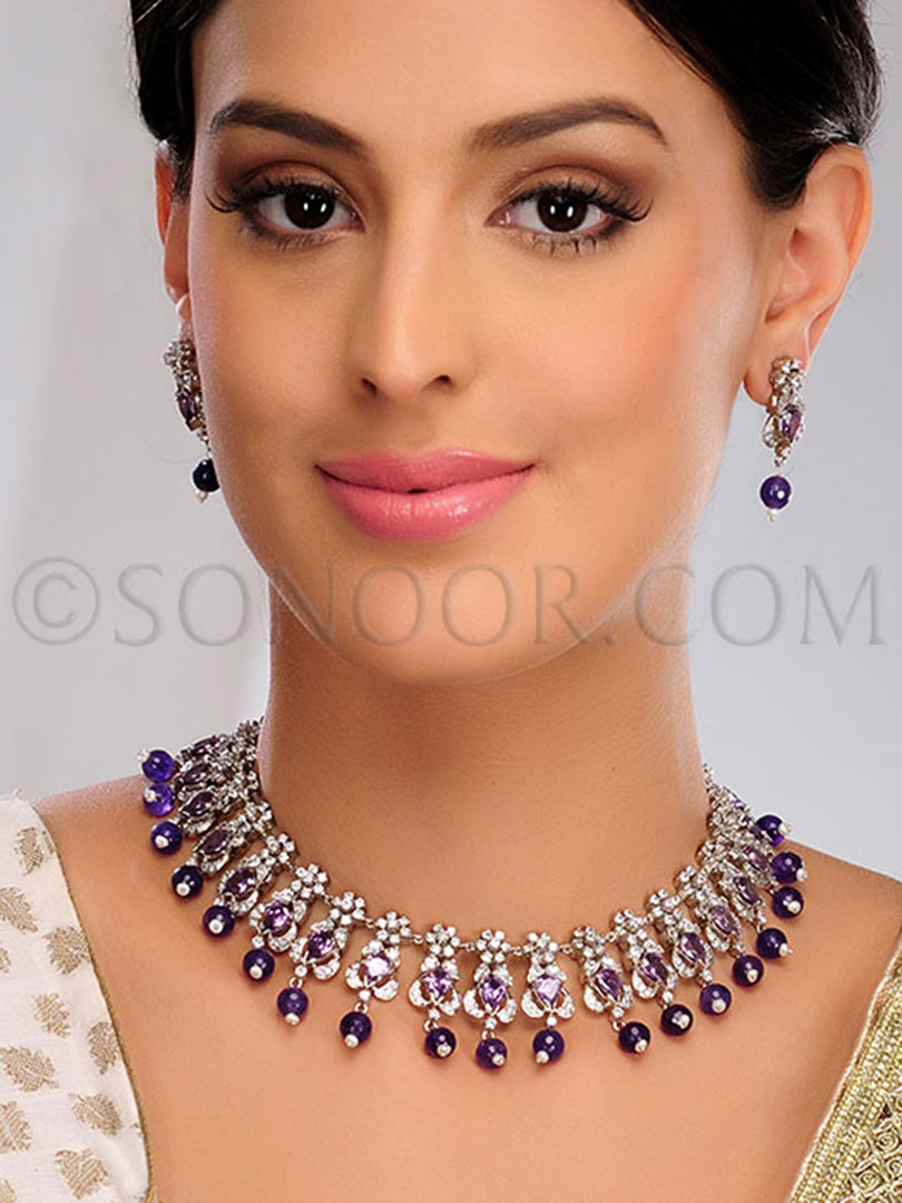 Mohi Amethysts Czee Necklace Set