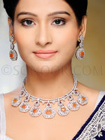 Load image into Gallery viewer, Pal CZ Orange Stone Handcrafted Necklace