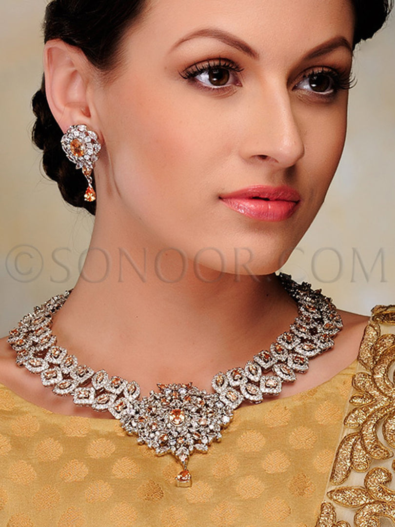 Yasvi Victorian CZ Necklace Set