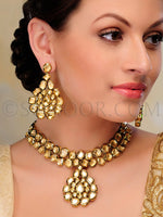 Load image into Gallery viewer, Tisya Gold Plated Yellow Kundan Necklace