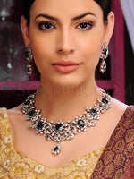 Load image into Gallery viewer, Adah Handcrafted Dark Blue Stone Necklace Set