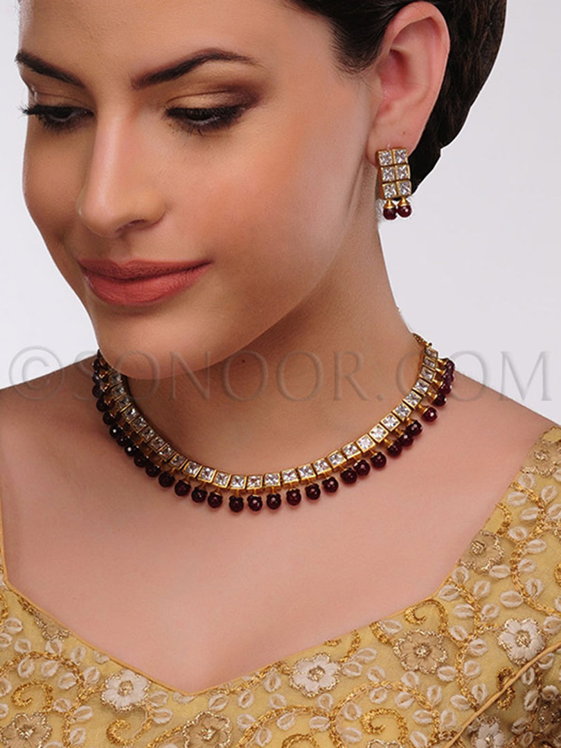 Idaya Gold Plated CZ Small Necklace