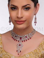 Load image into Gallery viewer, Andini American Diamond Red Stone Necklace