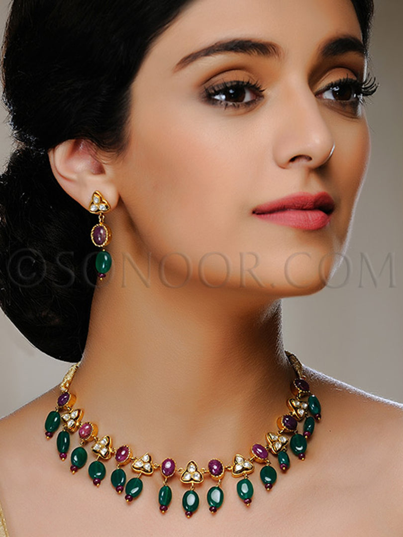 Gargi Antique Handcrafted Kundan Necklace Set