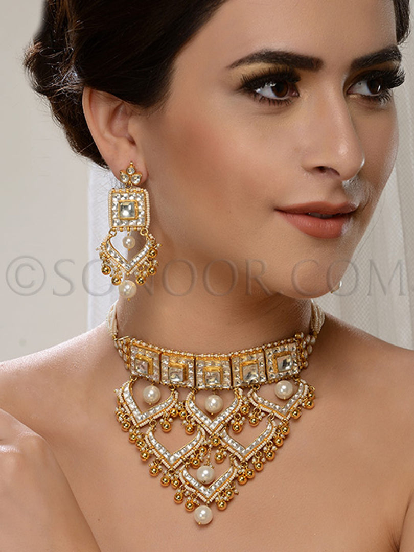 Sahira Gold Plated Kundan Choker Set