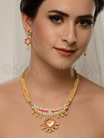 Load image into Gallery viewer, Diya Gold Plated Kundan & Pearl Necklace