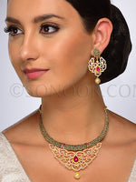 Load image into Gallery viewer, Palak Meena Kari CZ Necklace Set