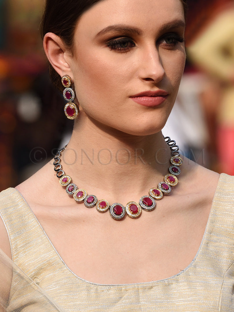 Nomal Victorian CZ Necklace Set