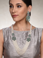 Load image into Gallery viewer, Itika Silver Plated Long Pearls Necklace Set