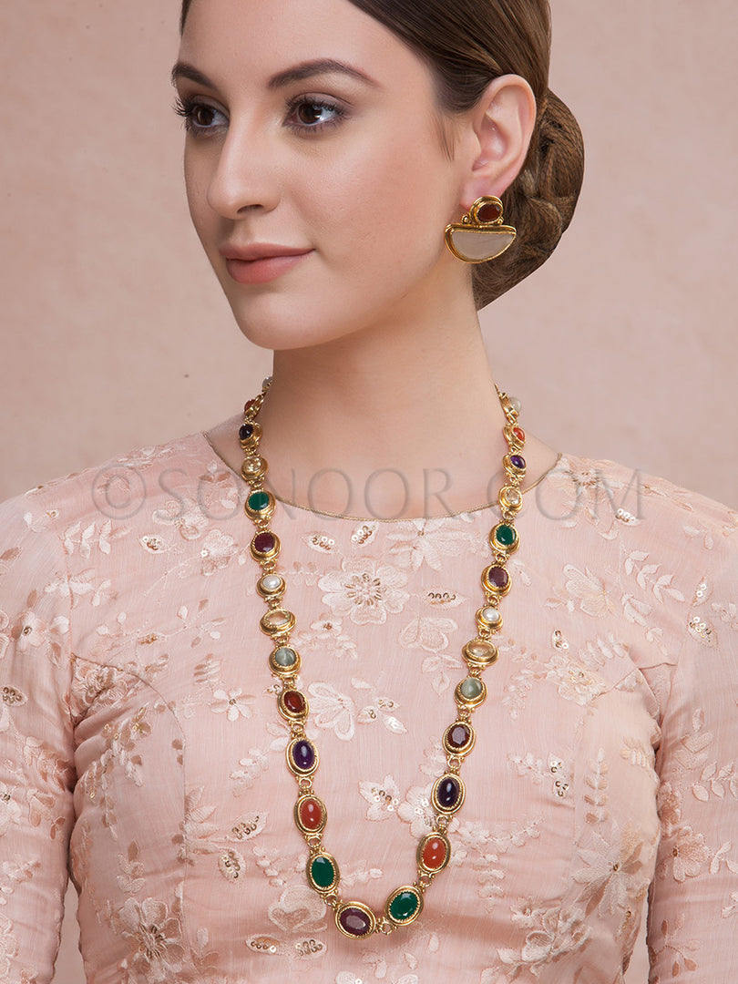 Kristali Long Navratan Stone Set