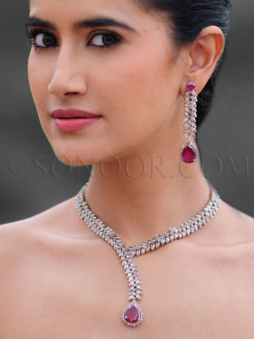 Zainab Victorian Ruby Handcrafted Pendant Set