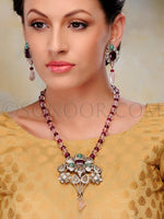 Load image into Gallery viewer, Mania Victorian Rose Quartz Pendant Set