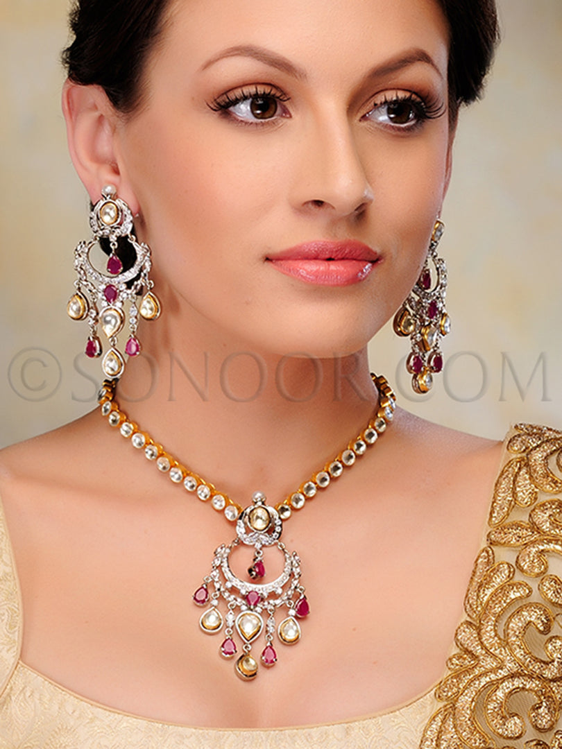Ranita CZ Kundan String Pendant Set