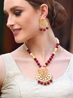 Load image into Gallery viewer, Tamsi Kundan & Citrine Pendant Set