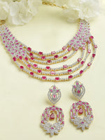 Load image into Gallery viewer, Dhuha CZ Red Jade Necklace Set
