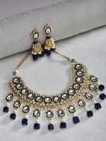 Load image into Gallery viewer, Ashani Blue meena Kari Necklace Set
