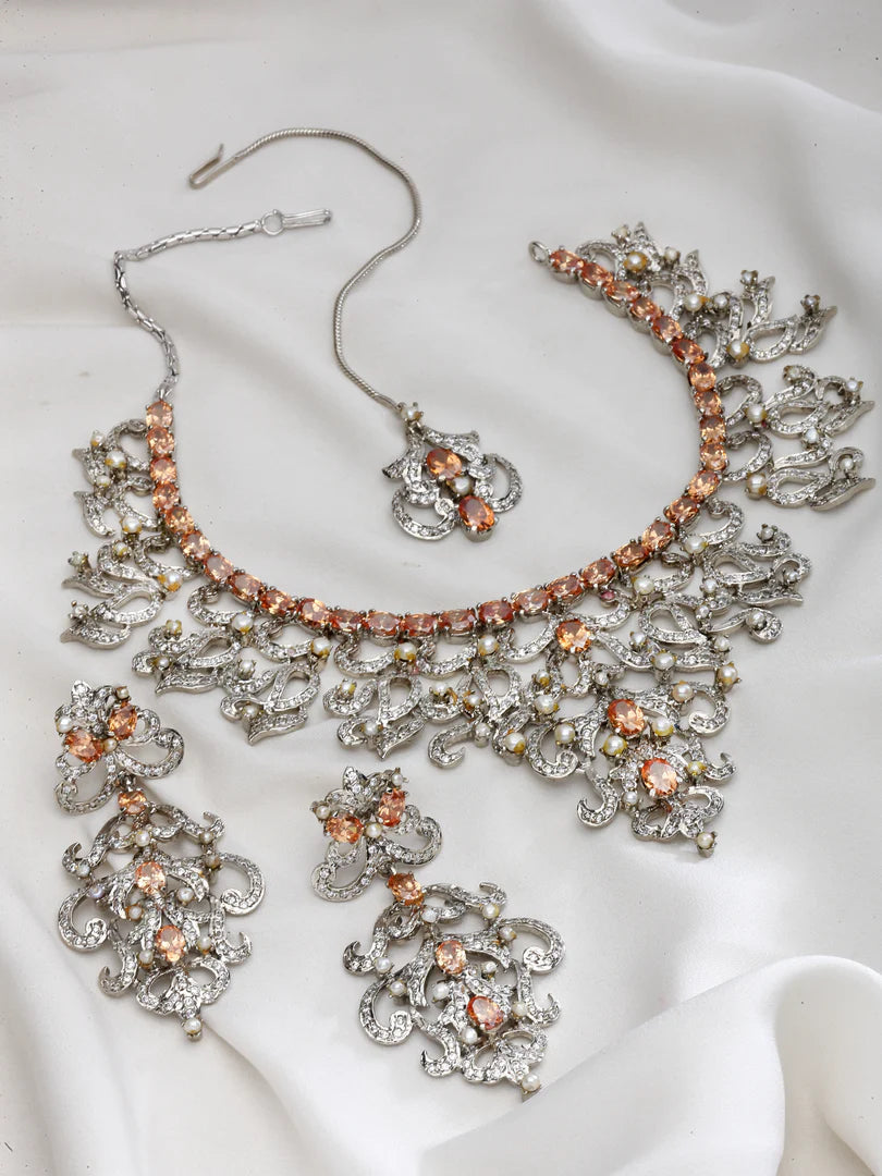 Abira Antique CZ Necklace Set