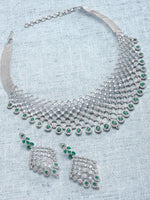 Load image into Gallery viewer, Hani Silver Plated CZ Necklace Set
