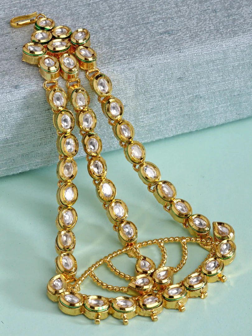 Gold Finish Kundan Jhumer