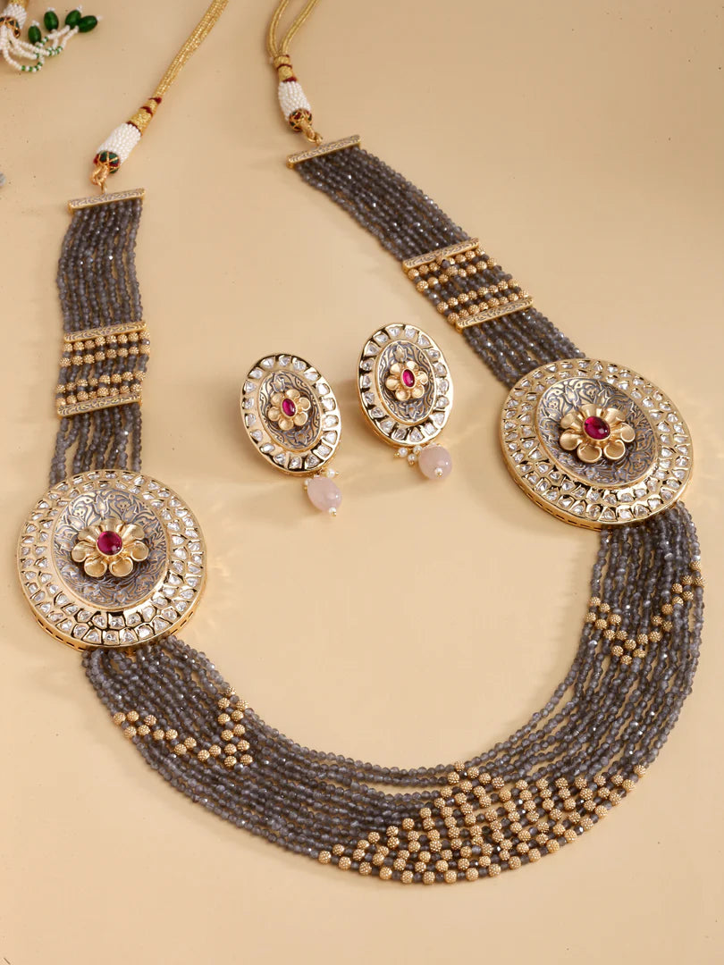 Deemani Meenakari Long Necklace Set