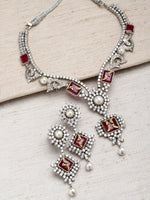 Load image into Gallery viewer, Loukya Handcrafted CZ Necklace Set

