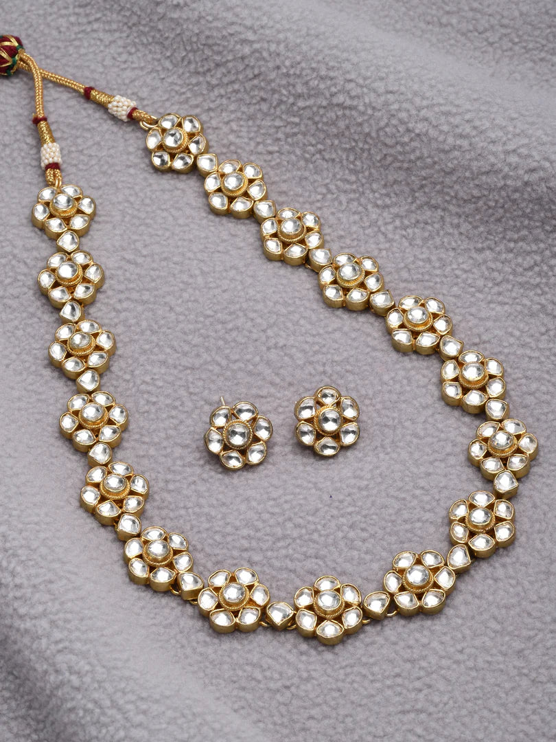 Saroja Gold Plated Kundan Necklace Set