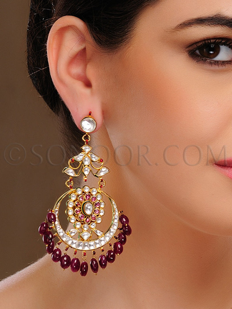 Arshini Kundan Ruby Earrings
