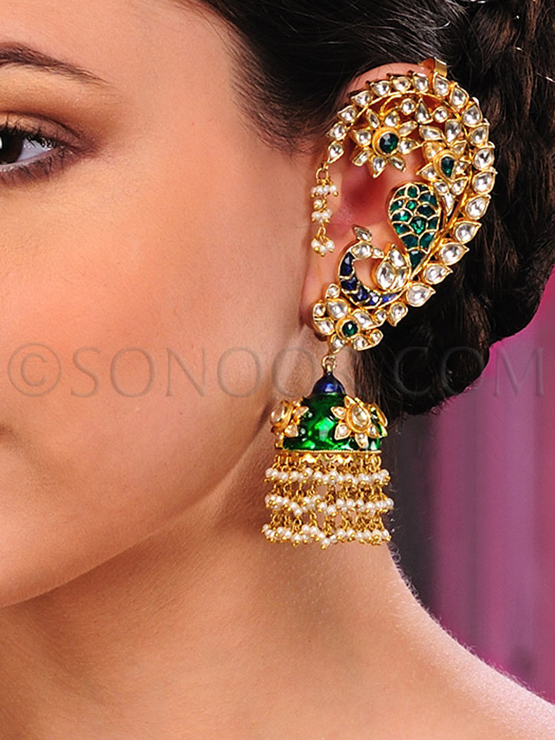 Meena Kari Jhumki Style Earrings