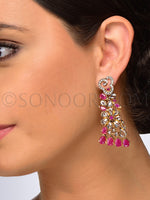 Load image into Gallery viewer, Victorian Polki Zircon Earrings
