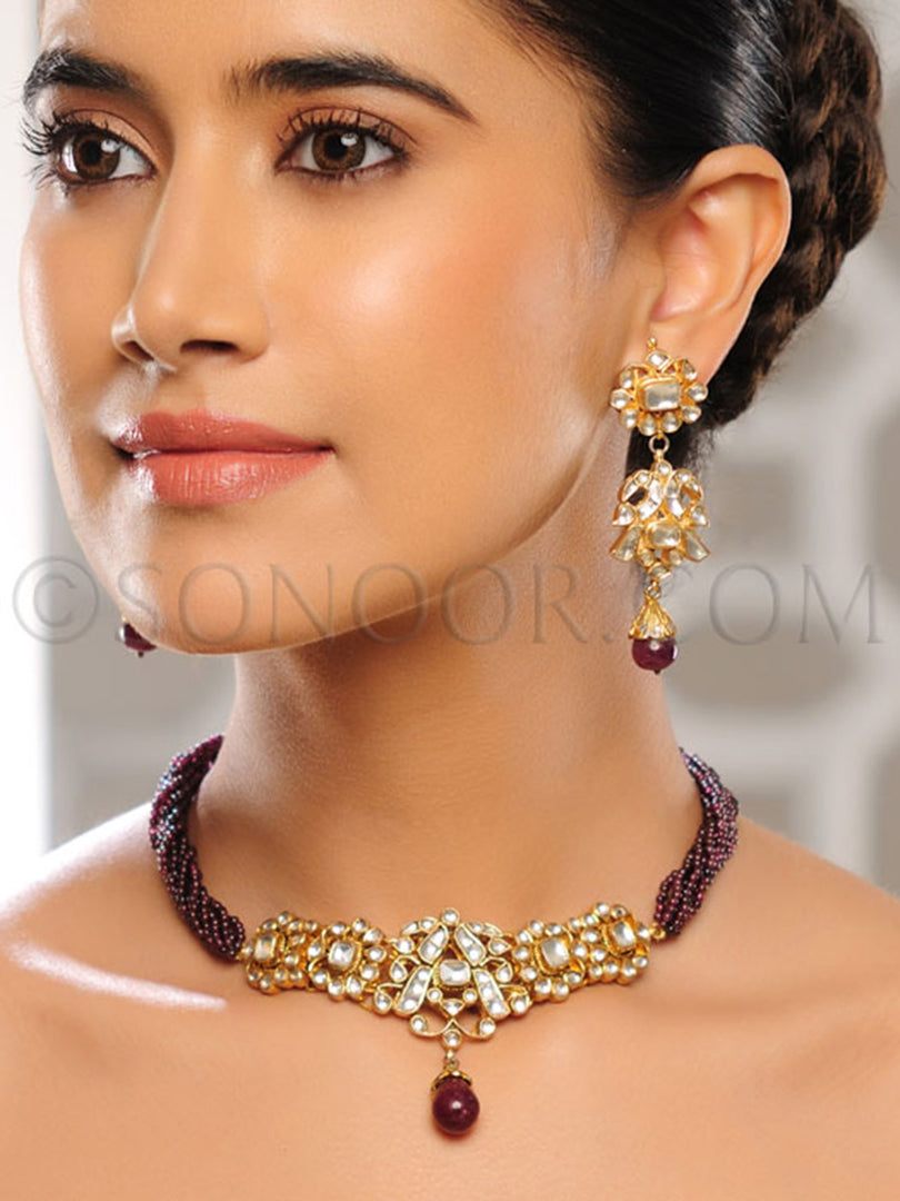 Damini Gold Plated Kundan Pearl Necklace
