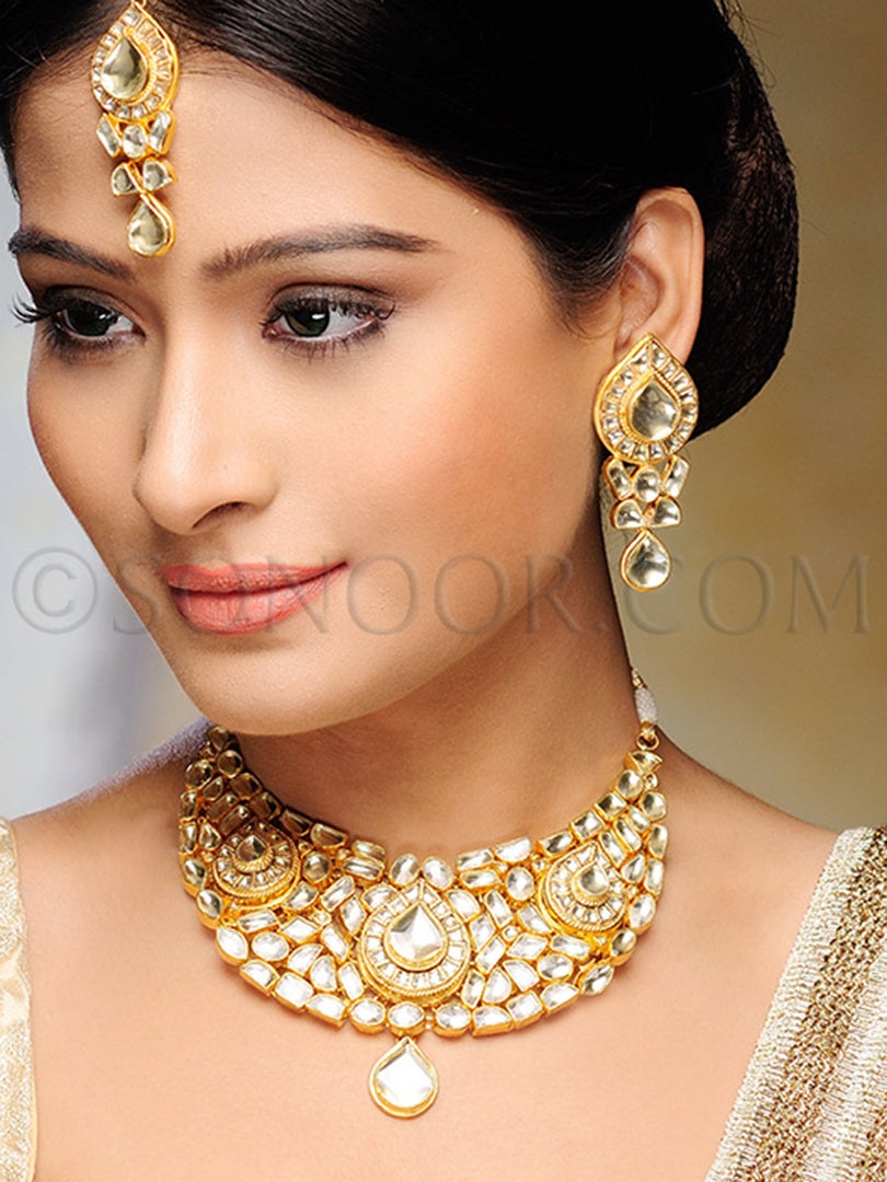 Ajeeta Gold Plated Kundan Necklace Set