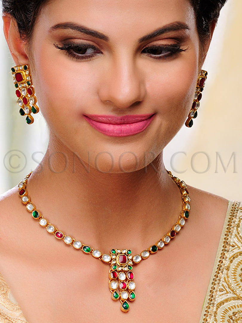 Aditi Gold Plated Kundan Handcraft Necklace